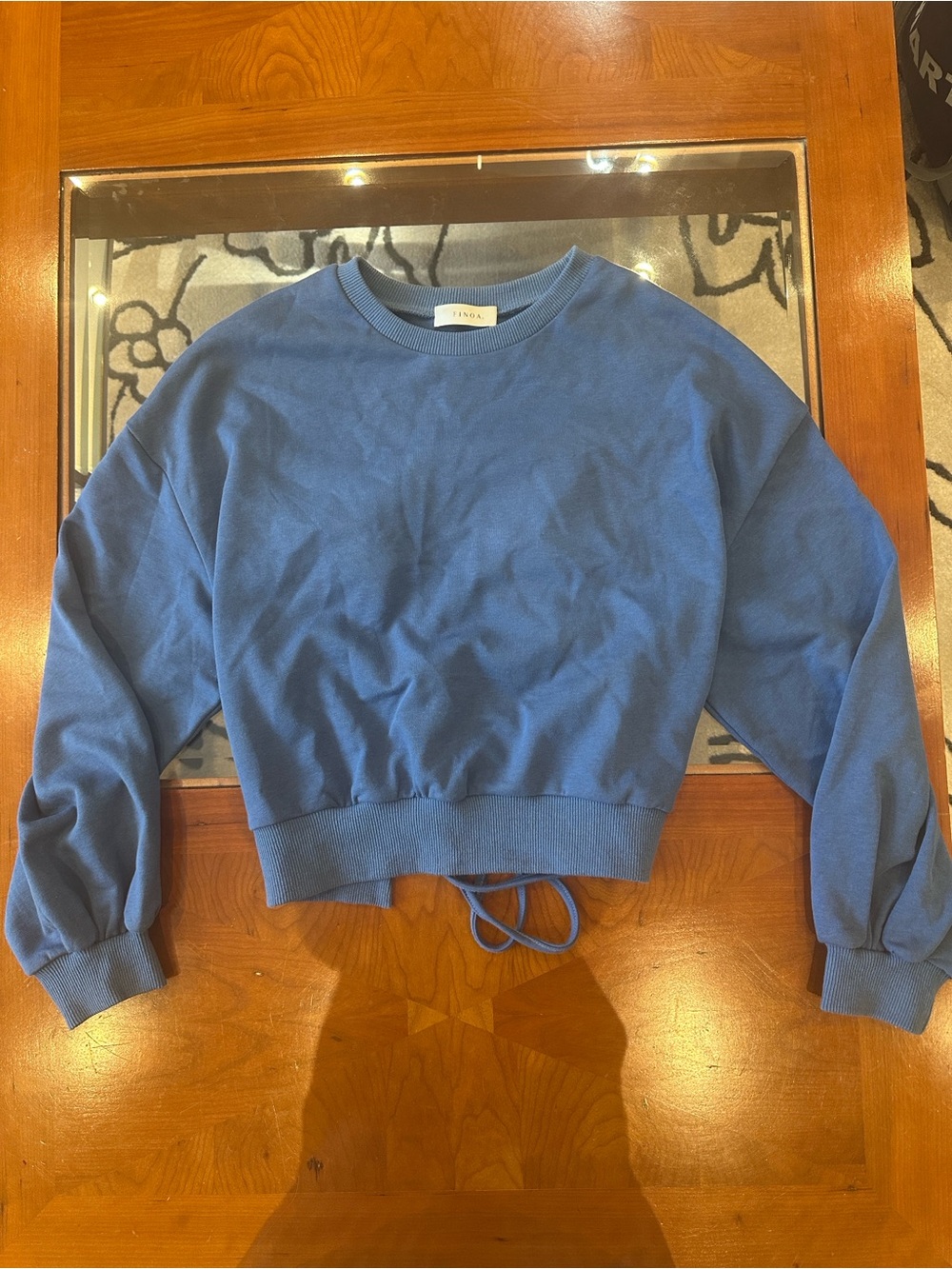 Cropped Blue Crewneck Sweatshirt